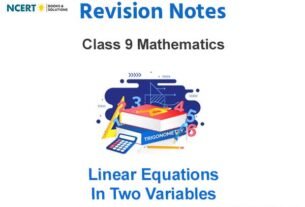 Linear Equations in Two Variables Class 9 Mathematics Notes