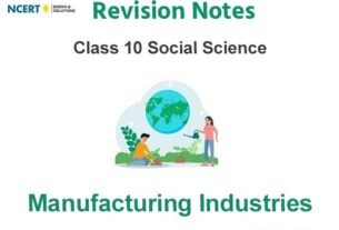 NCERT Class 10 Social Science Manufacturing Industries Notes