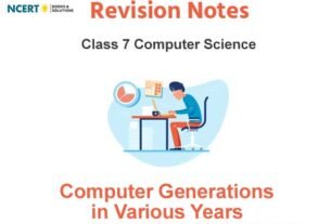 Computer Generations in Various Years Class 7 Computers Notes