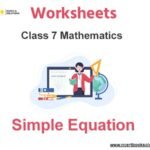 Worksheets Class 7 Mathematics Simple Equation Pdf Download