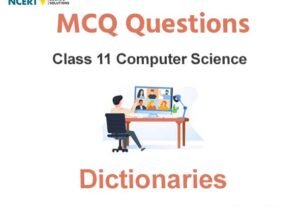 MCQs For NCERT Class 11 Computer Science Chapter 9 Dictionaries
