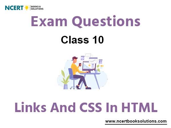 Links and CSS in HTML Class 10 Computer Science Exam Questions