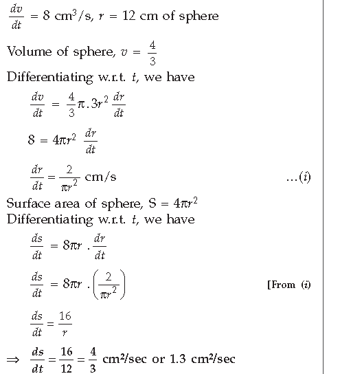 Application of Derivatives Class 12 Mathematics Exam Questions